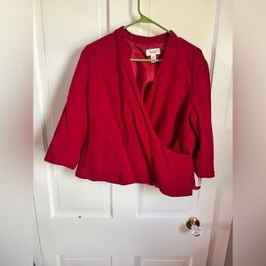 Women's Red Wrap Jacket Talbots size 20